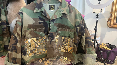 Image of Army Jacket Gold Mesh