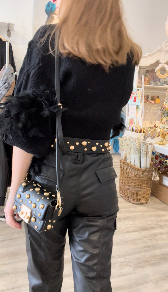 Mini Studded Handbag Black