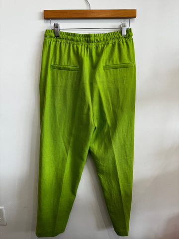 Elastic Waistband Pants Green