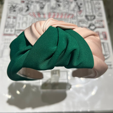 Image of Pink and Green Satin Headband