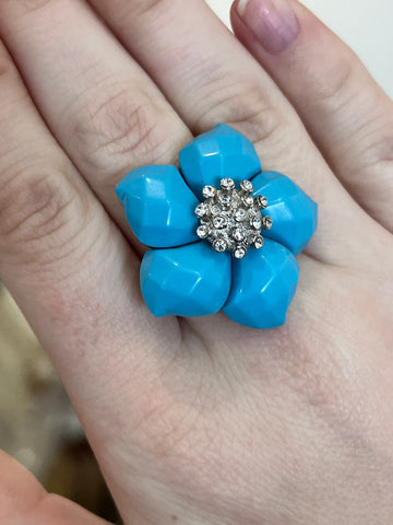 Image of Blue Camellia Ring