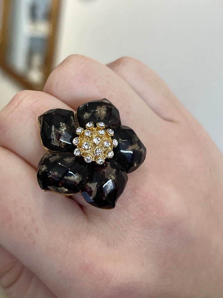 Black Camellia Ring