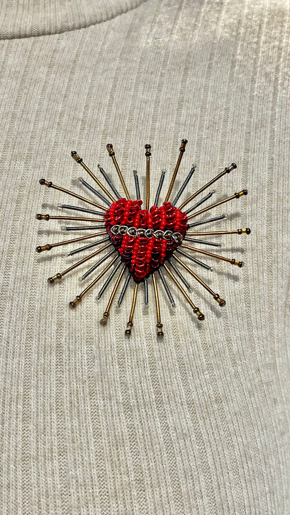 Sacred Heart Brooch Pin