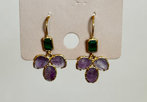 Purple Clover Earrings