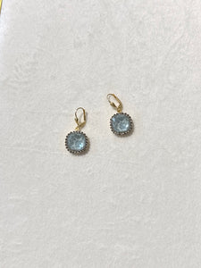 Rhinestone Border Earring- Light Blue