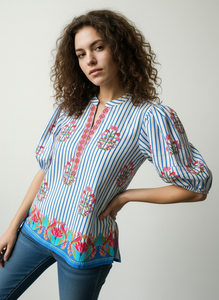 Raya Striped Garden Blouse