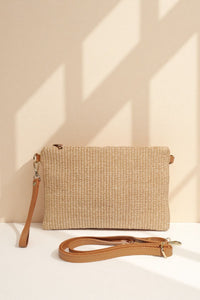 Raffia Crossbody Medium- Camel