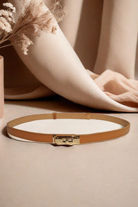 GENUINE ITALIAN LEATHER ADJUSTABLE BELT- Camel