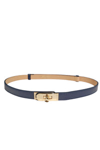GENUINE ITALIAN LEATHER ADJUSTABLE BELT- NAVY