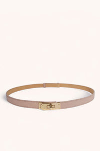 GENUINE ITALIAN LEATHER ADJUSTABLE BELT- Nude