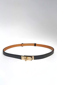 GENUINE ITALIAN LEATHER ADJUSTABLE BELT- Black