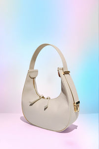 Leather Shoulder Bag- Cream