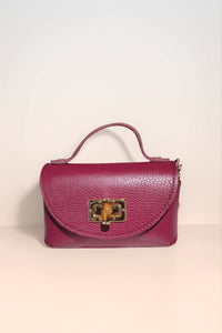 Leather Small Crossbody Bag- Burgundy