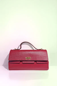 Leather Long Burgundy Bag