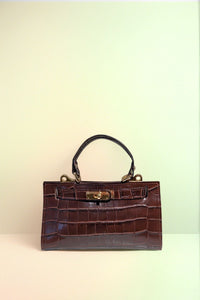 Paris Brown Croc Purse -Small