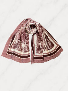 Toile Shawl- Burgundy