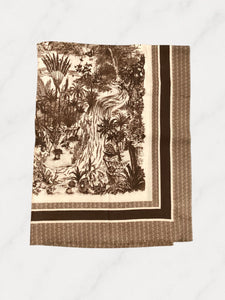 Toile Shawl- Brown