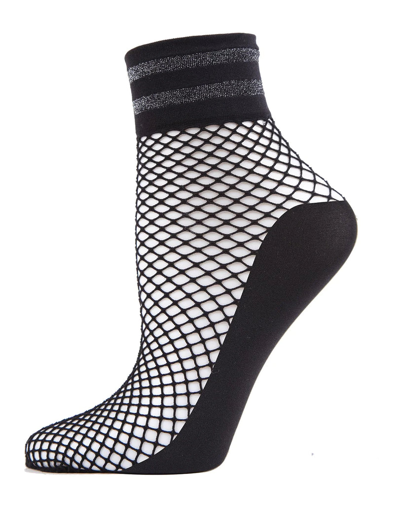 Metallic Fishnet Ankle Sock