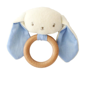 Bunny Teether Ring Rattle-Blue