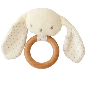 Bunny Teether Ring Rattle-Ivory