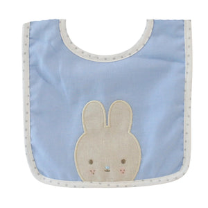 Linen Bunny Bib-Blue