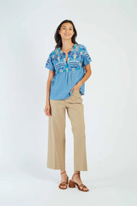 BETTINA Plain Straight Stretch Trousers- Camel