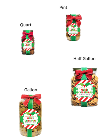 Personalized Christmas Cookies- Merry Christmas Stripes