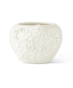 Jasmine Flower White Ceramic Pot