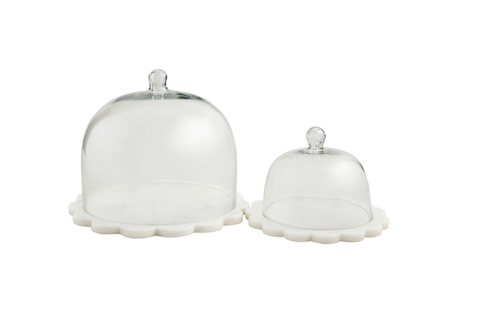 Image of SCALLOPED MARBLE CLOCHE SET