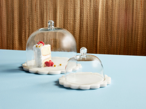 SCALLOPED MARBLE CLOCHE SET