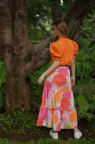 Image of ADA FLORAL BUNCHES MAXI SKIRT