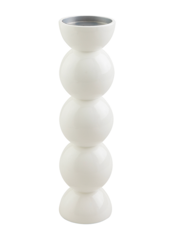 Image of MED WHITE LACQUER CANDLESTICK