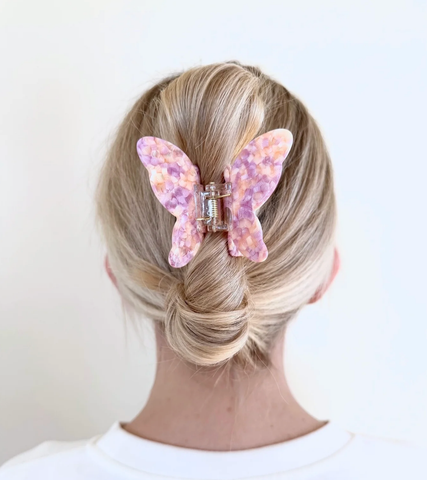 Image of Spring Butterfly Claw Hair Clip | Eco-Friendly | Pink Blossom