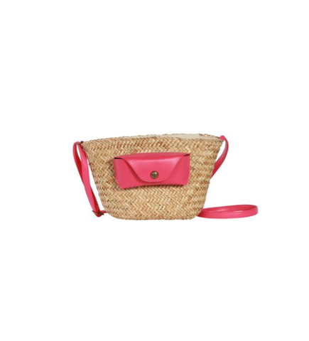 SMALL TRENDY BASKET WITH COLORFUL GLASSES HOLDER - LUNETTA FUSCHIA