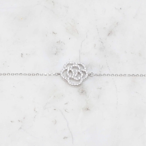 White Gold Camellia Bracelet