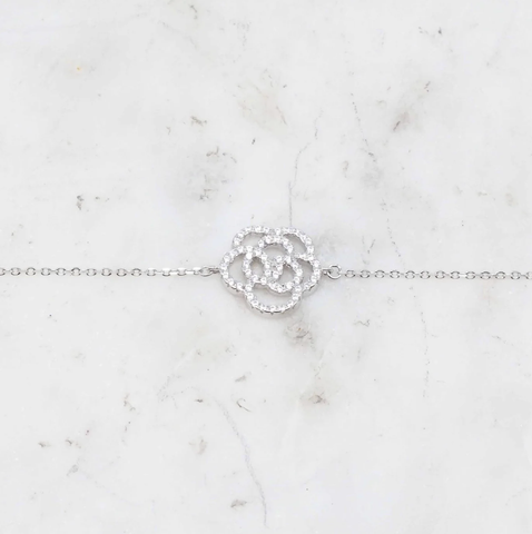 Image of White Gold Camellia Bracelet