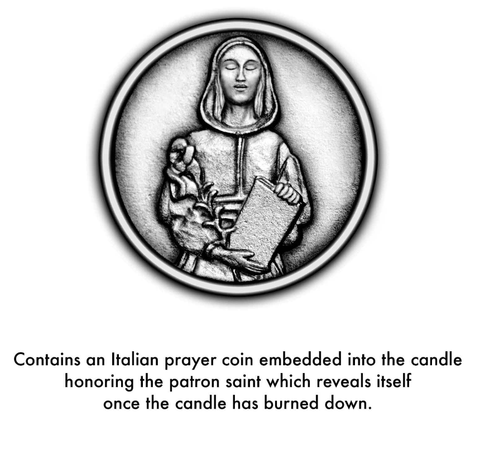 Image of SAINT DYMPHNA Saint of Stress, Anxiety and Mental Health Candle