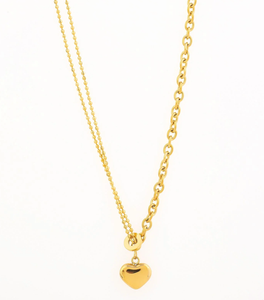 Chains and Heart Shaped Necklace