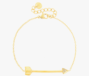 Chain bracelet with arrows and zircons