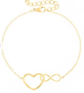 Thin bracelet with heart figures