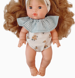 Sage Gingham Flower Romper