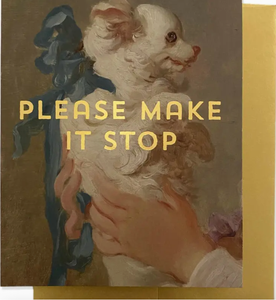 Stop Doggie Greeting Card - Gold Foil