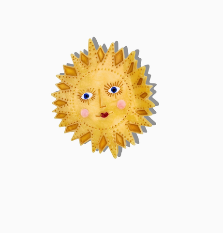 Image of Hand-Painted Celestial Sun Claw Hair Clip | Eco-Friendly