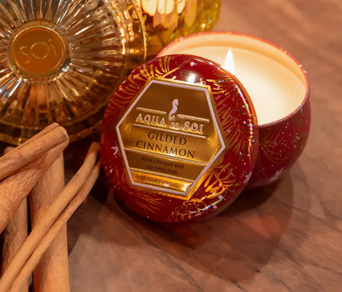 Image of Gilded Cinnamon 9oz Aqua De Soy Candle Tin SALE
