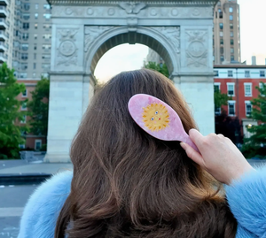 Hand-Painted Celestial Sun Amazing Hair Day Brush