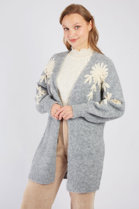 BADMINTON GREY KNIT CARDIGAN