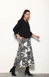 SALE Ada Noir Florals Skirt