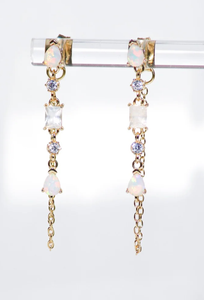 DROPLET EARRINGS- WHITE OPAL