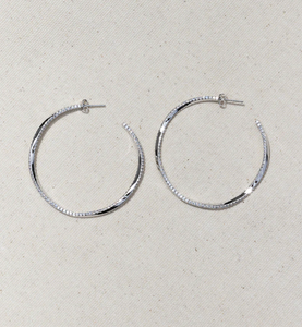 TWISTED HOOP- STERLING SILVER