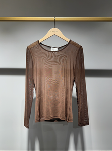 Brown Mesh Top